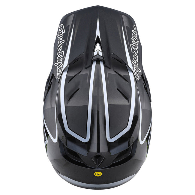 Troy Lee Designs D4 Carbon Lines BMX Race Helmet-Black/Gray - 8