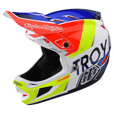 Troy Lee Designs D4 Composite Qualifier BMX Race Helmet-White/Blue