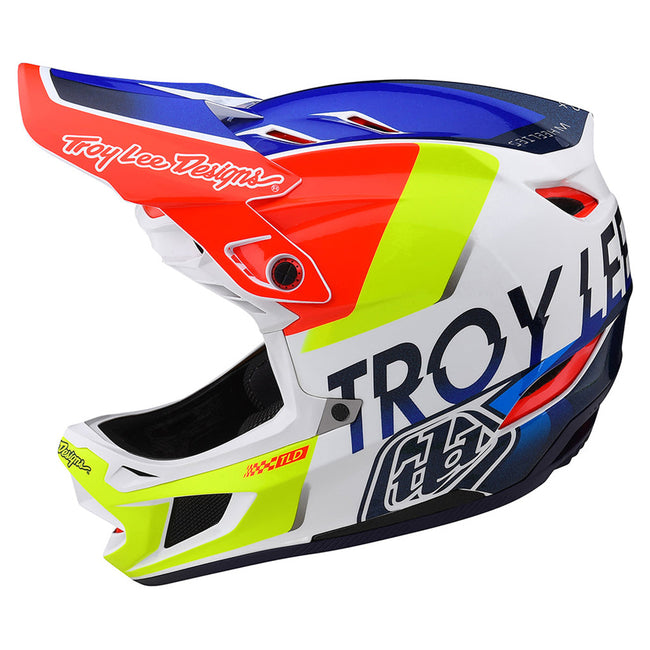 Troy Lee Designs D4 Composite Qualifier BMX Race Helmet-White/Blue - 2