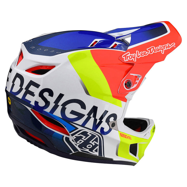 Troy Lee Designs D4 Composite Qualifier BMX Race Helmet-White/Blue - 5