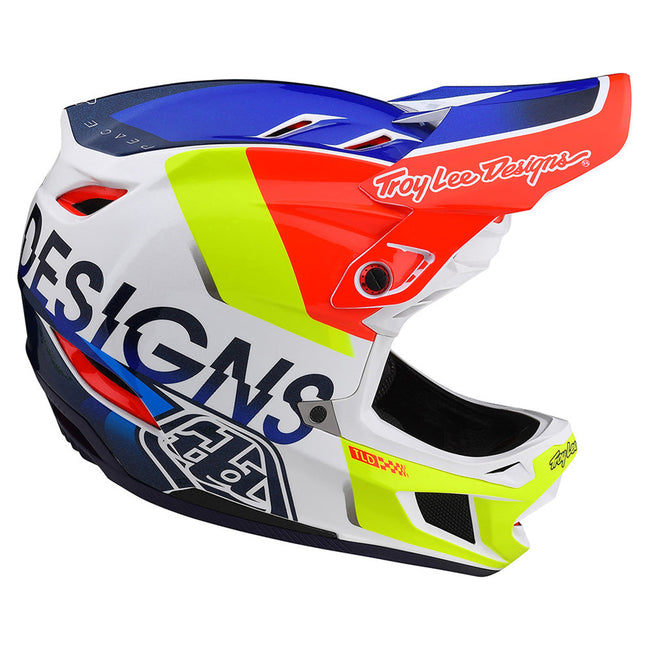 Troy Lee Designs D4 Composite Qualifier BMX Race Helmet-White/Blue - 6