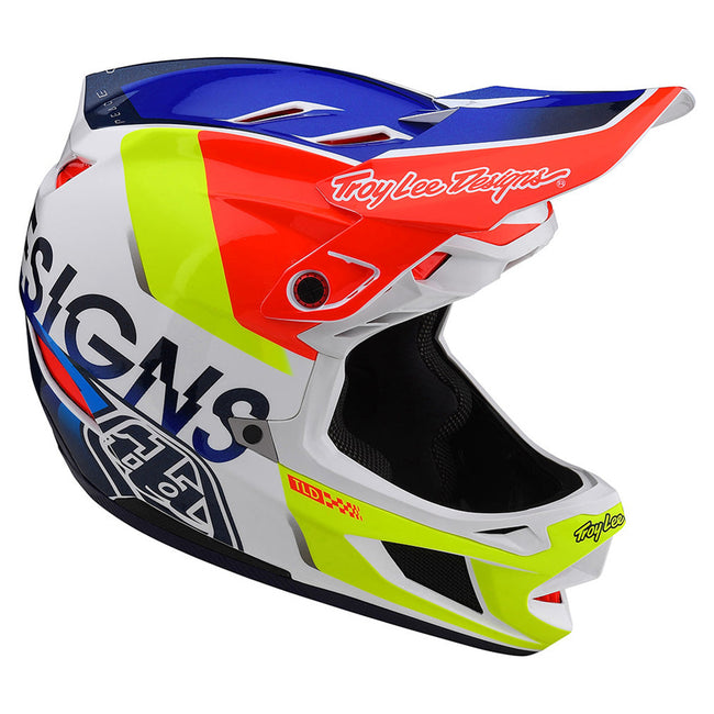 Troy Lee Designs D4 Composite Qualifier BMX Race Helmet-White/Blue - 7
