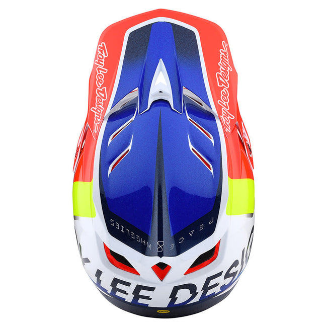 Troy Lee Designs D4 Composite Qualifier BMX Race Helmet-White/Blue - 8