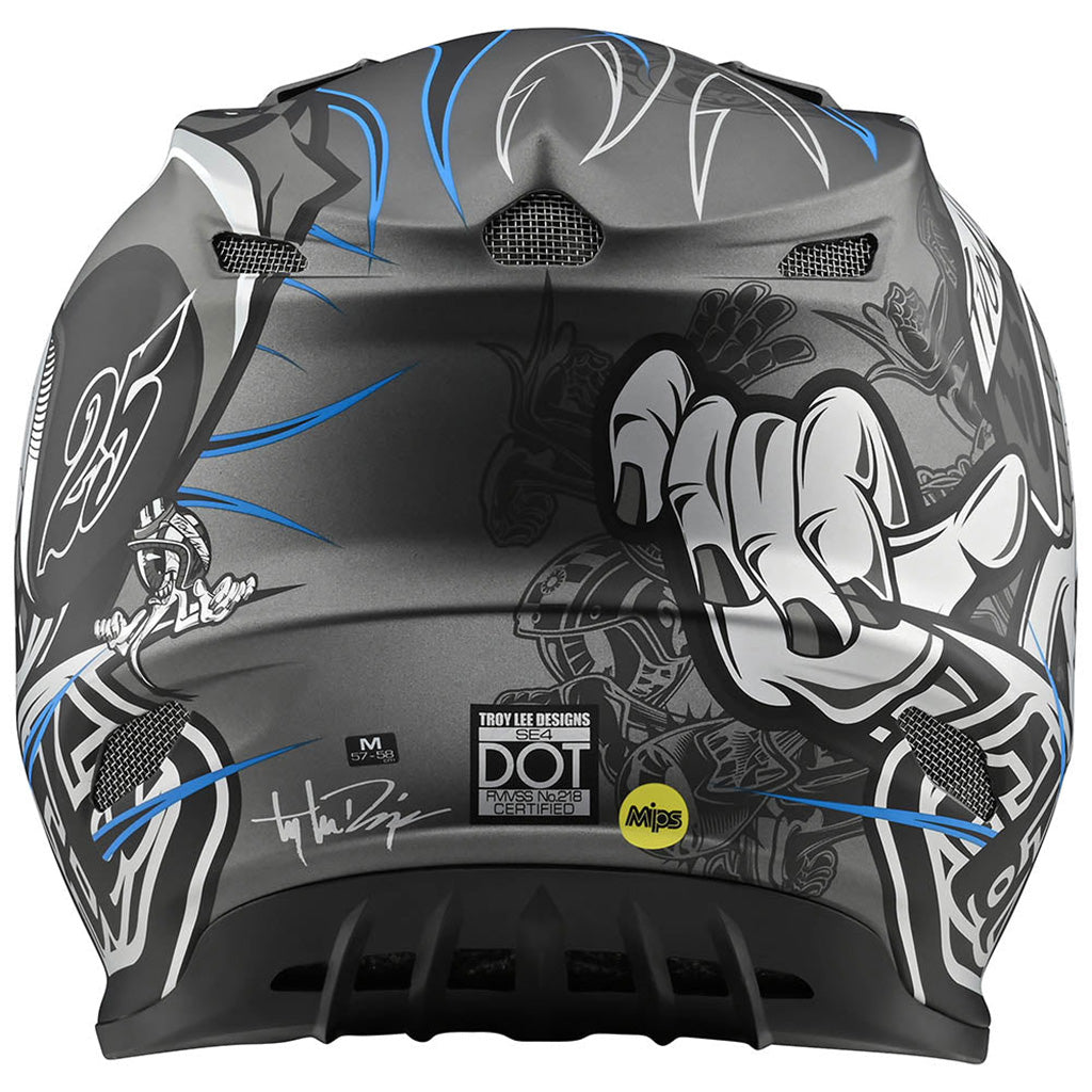 Troy Lee Designs SE4 MIPS Eyeball BMX Race Helmet-Black/Silver