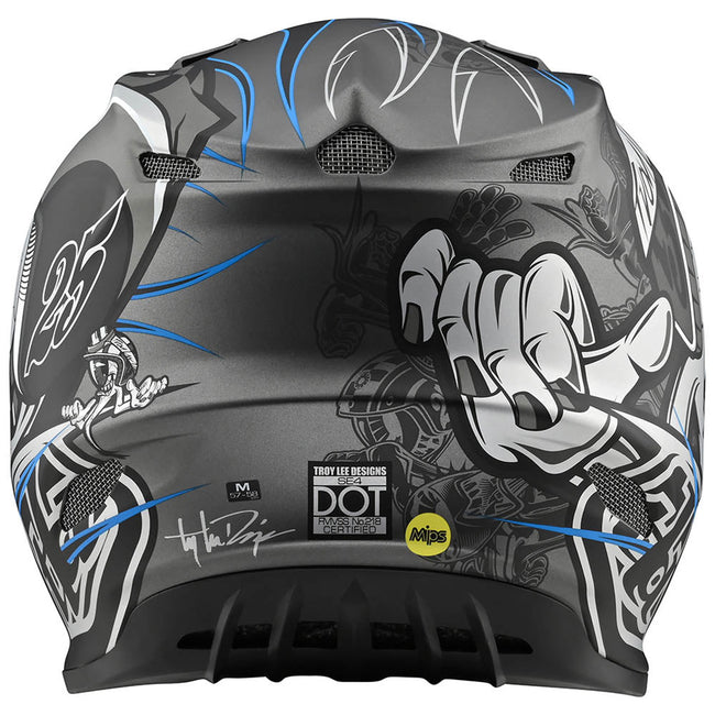 Troy Lee Designs SE4 MIPS Eyeball BMX Race Helmet-Black/Silver - 3