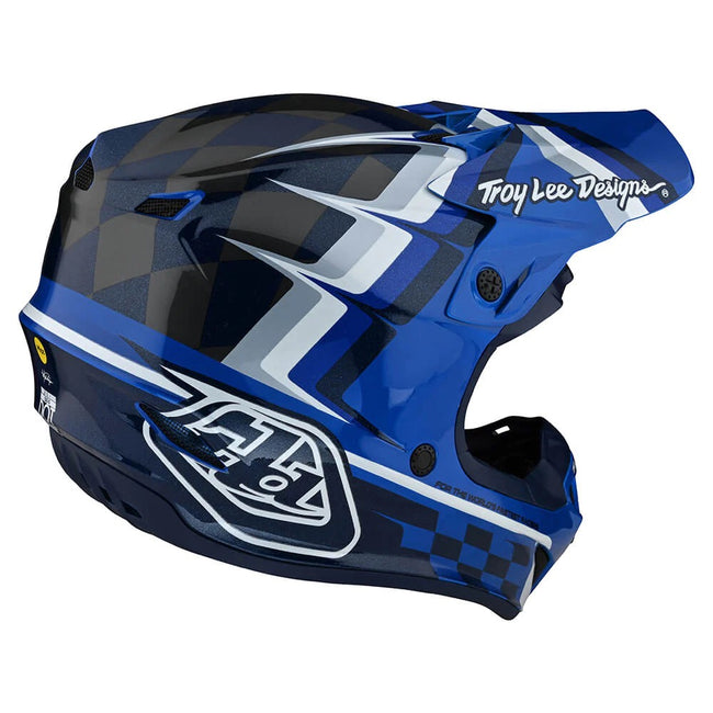 Troy Lee Designs SE4 Polyacrylite MIPS Warped Helmet-Blue - 5