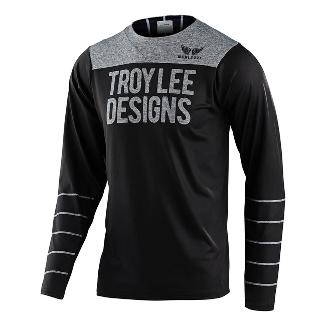 Troy Lee Designs Skyline LS Chill BMX Race Jersey-Pinstripe Black/Gray - 1