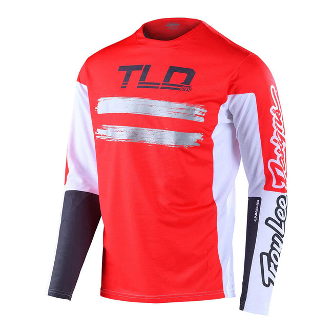 Troy Lee Designs Sprint Marker BMX Race Jersey-Red/Charcoal - 1