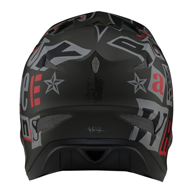 Troy Lee Designs D3 Fiberlite Anarchy BMX Race Helmet-Olive - 2