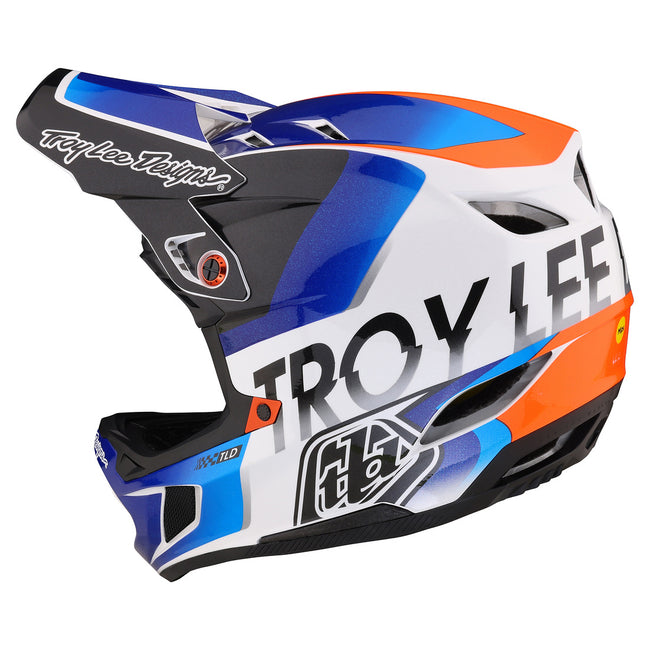 Troy Lee Designs D4 Composite BMX Race Helmet-Qualifier White/Blue - 2