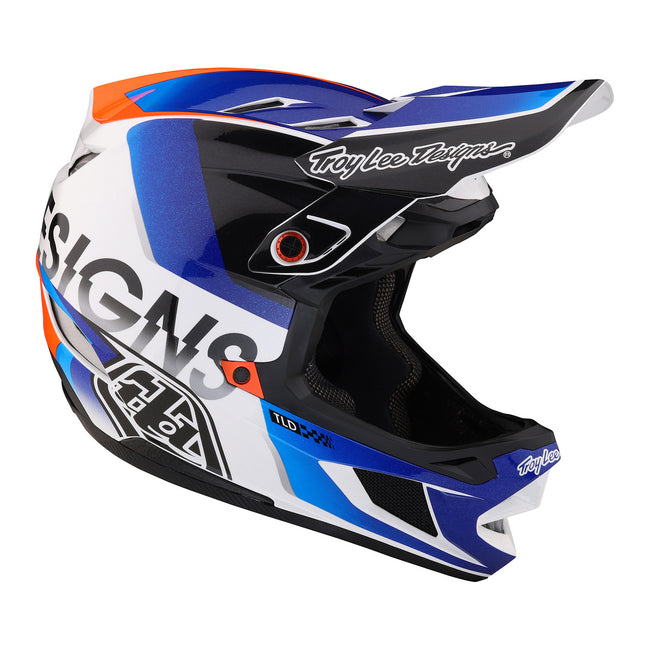 Troy Lee Designs D4 Composite BMX Race Helmet-Qualifier White/Blue - 5