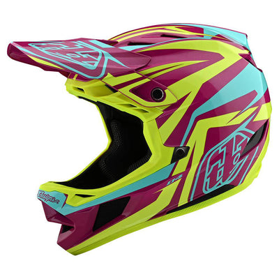 Troy Lee Designs D4 MIPS BMX Race Helmet-Slash Purple/Yellow
