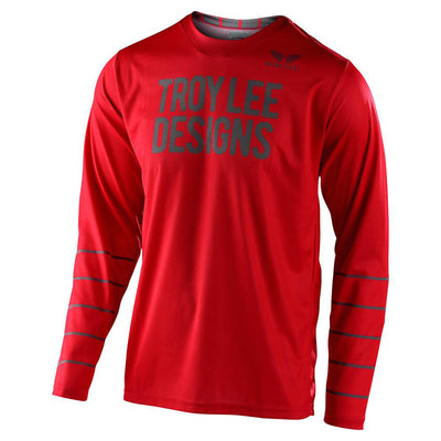 Troy Lee Designs GP Pinstripe BMX Race Jersey-Red/Gray