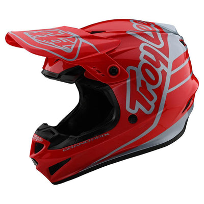 Troy Lee Designs GP Silhouette BMX Race Helmet-Red/Silver