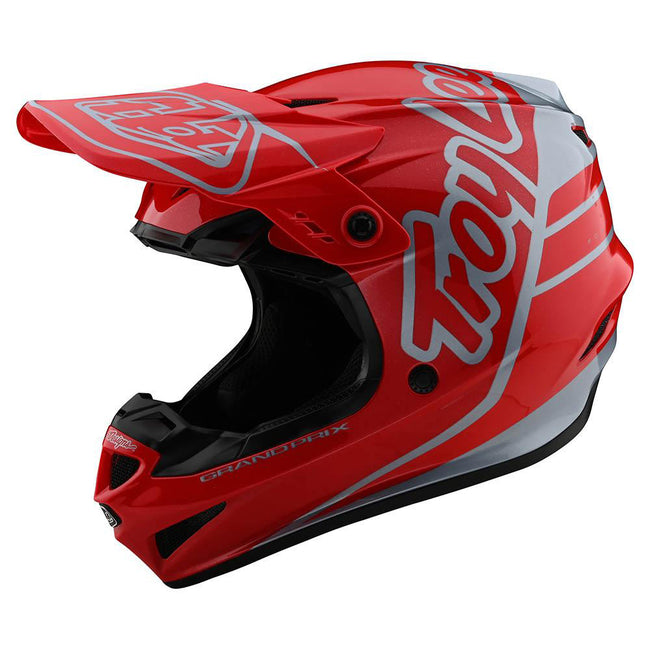 Troy Lee Designs GP Silhouette BMX Race Helmet-Red/Silver - 1