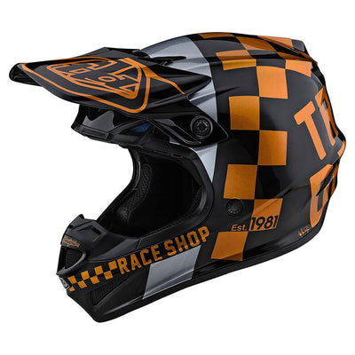 Troy Lee Designs SE4 Poly Checkers MIPS BMX Race Helmet-Black/Gold