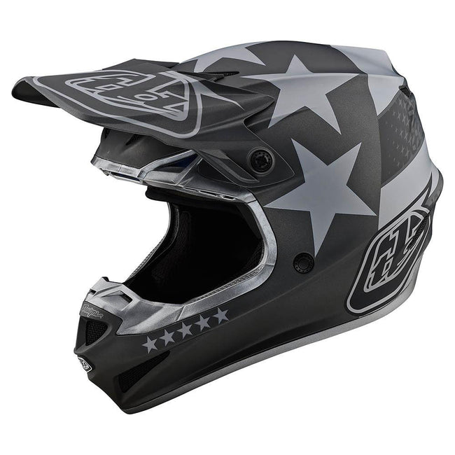 Troy Lee Designs SE4 Polyacrylite Freedom MIPS Helmet-Black/Gray - 1