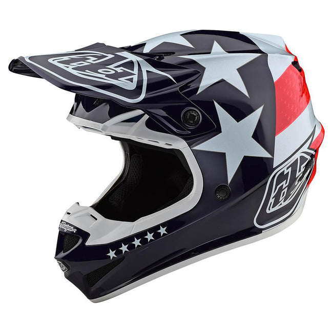 Troy Lee Designs SE4 Poly Freedom MIPS BMX Race Helmet-Red/White - 1