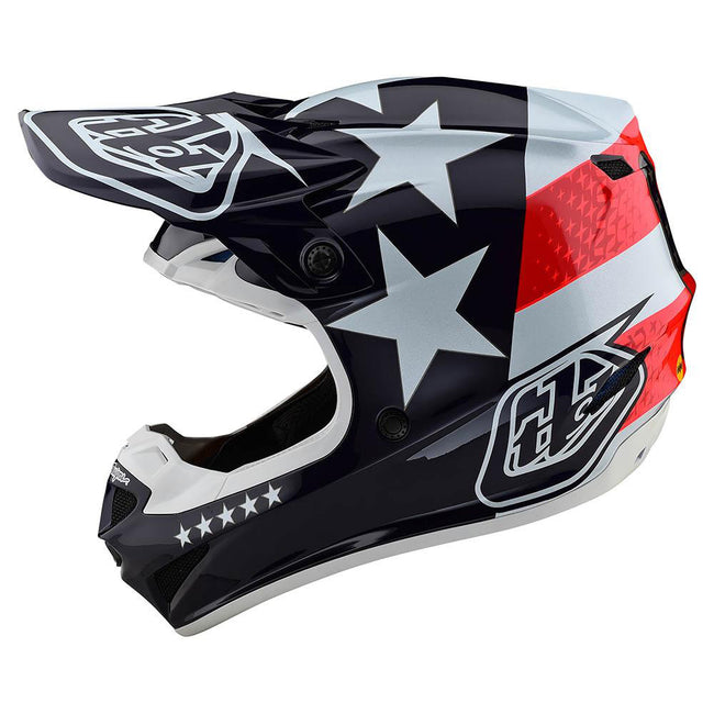 Troy Lee Designs SE4 Poly Freedom MIPS BMX Race Helmet-Red/White - 2