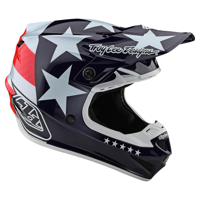Troy Lee Designs SE4 Poly Freedom MIPS BMX Race Helmet-Red/White - 4