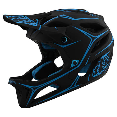 Troy Lee Designs Stage MIPS Helmet-Pinstripe Black/Cyan