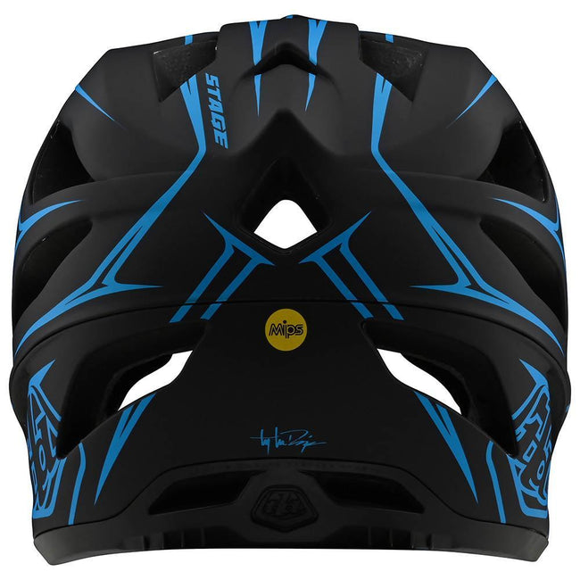 Troy Lee Designs Stage MIPS Helmet-Pinstripe Black/Cyan - 3