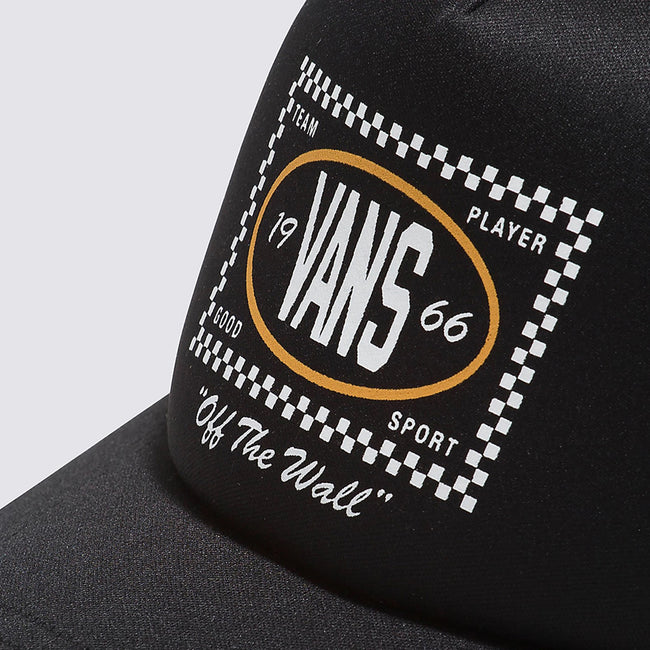 Vans Checkers Curved Bill Trucker Hat-Black - 3