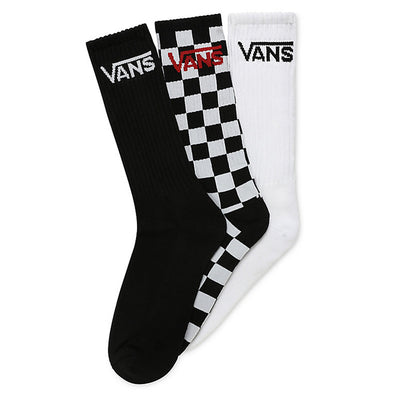 Vans Classic Crew Socks-3 Pack-Black/White/Checker