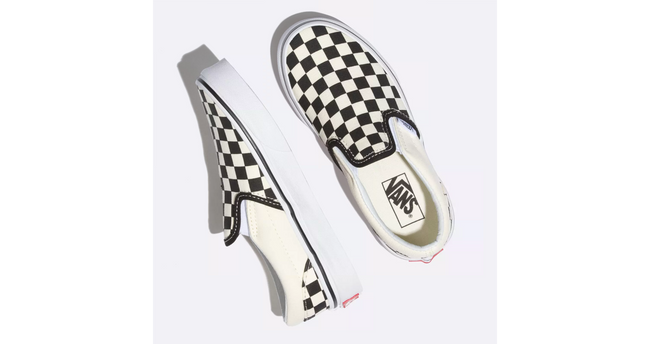 Vans Classic Slip-On Kids Shoe-Black/White Checkerboard - 2