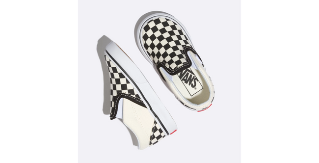 Vans Classic Slip-On Todder Shoe-Black/White Checkerboard - 2