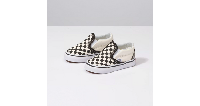 Vans Classic Slip-On Todder Shoe-Black/White Checkerboard - 4