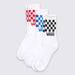 Vans Kid&#39;s Checkered Crew Socks-3 Pack-Black/Blue/Red Checker - 1