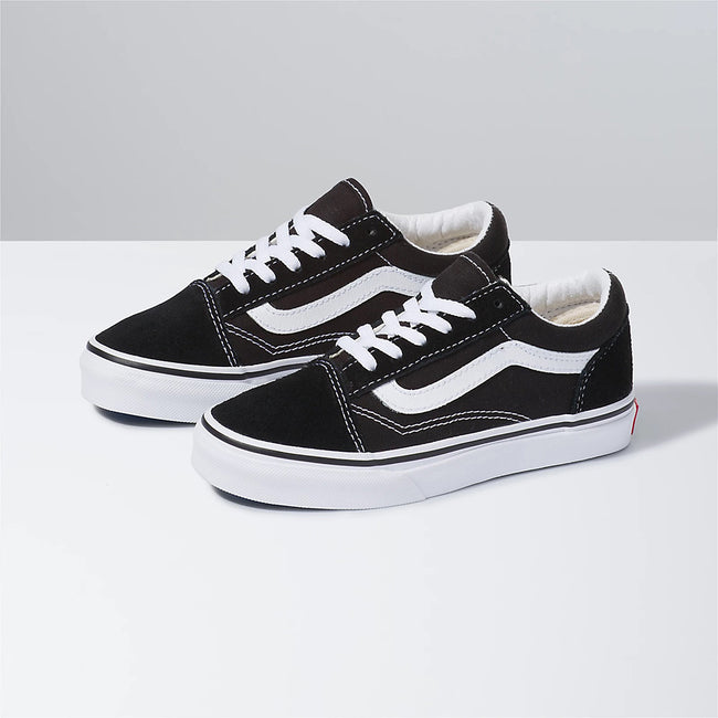 Vans Old Skool Kids Shoes-Black/True White - 2