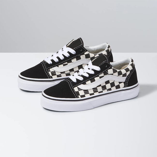 Vans Old Skool Primary Kids Shoes-Black/White Checkerboard - 2