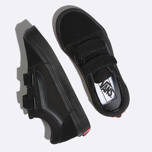Vans Old Skool V Kids Shoes-Black/Black - 4