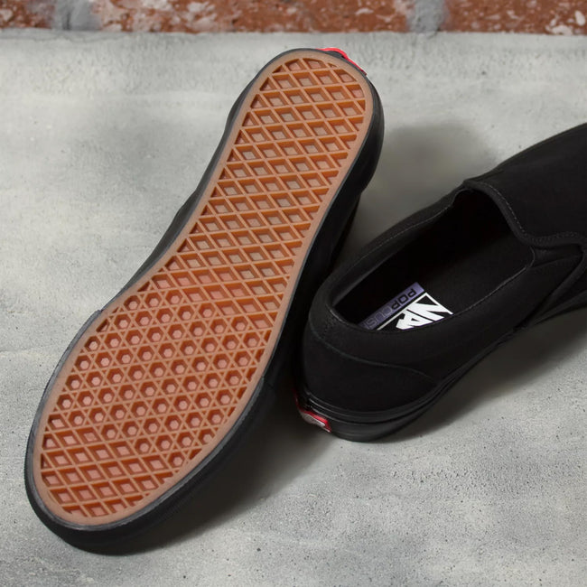 Vans Skate Slip-On Shoes-Black/Black - 4