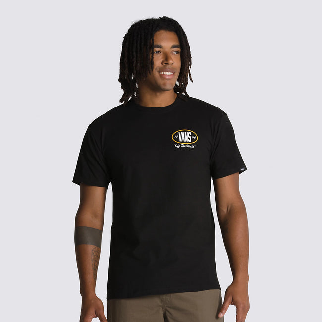 Vans Team Player Checkerboard Men&#39;s T-Shirt-Black/Old Gold - 3