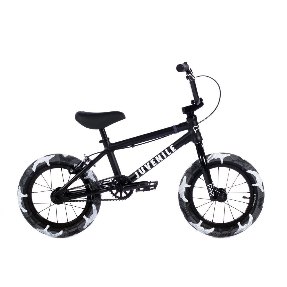 Cult 2022 Juvenile 14-inch BMX Freestyle Bike-Black/Grey Camo