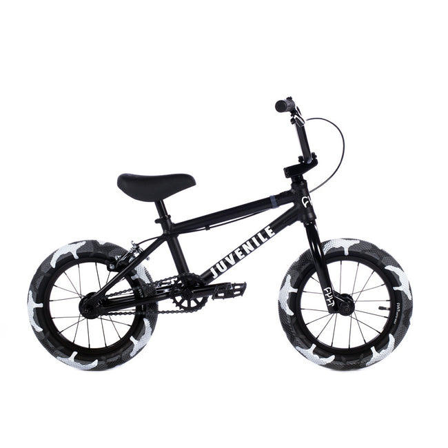 Cult Juvenile 14&quot; BMX Freestyle Bike-Black/Grey Camo Tires - 1