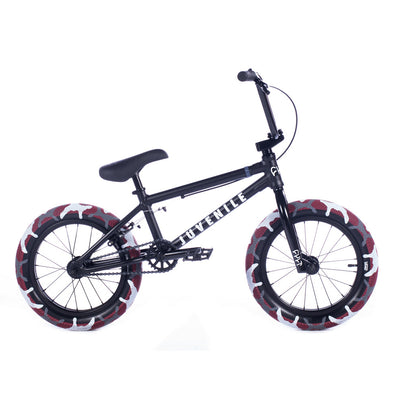 Cult Juvenile 16" BMX Freestyle Bike-Black/Red Camo Tires