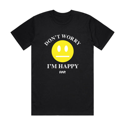 Cult Don't Worry I'm Happy T-Shirt-Black