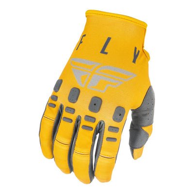 Fly Racing Kinetic K121 BMX Race Gloves-Mustard/Stone/Grey