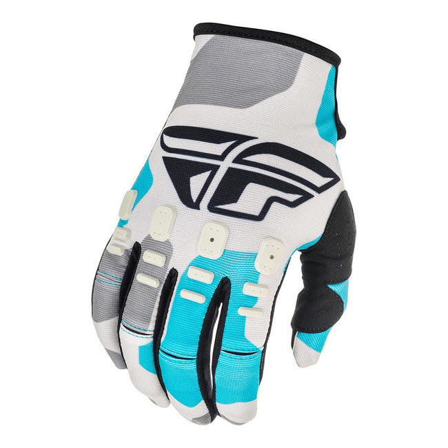 Fly Racing Kinetic K221 BMX Race Gloves-Grey/Blue - 3