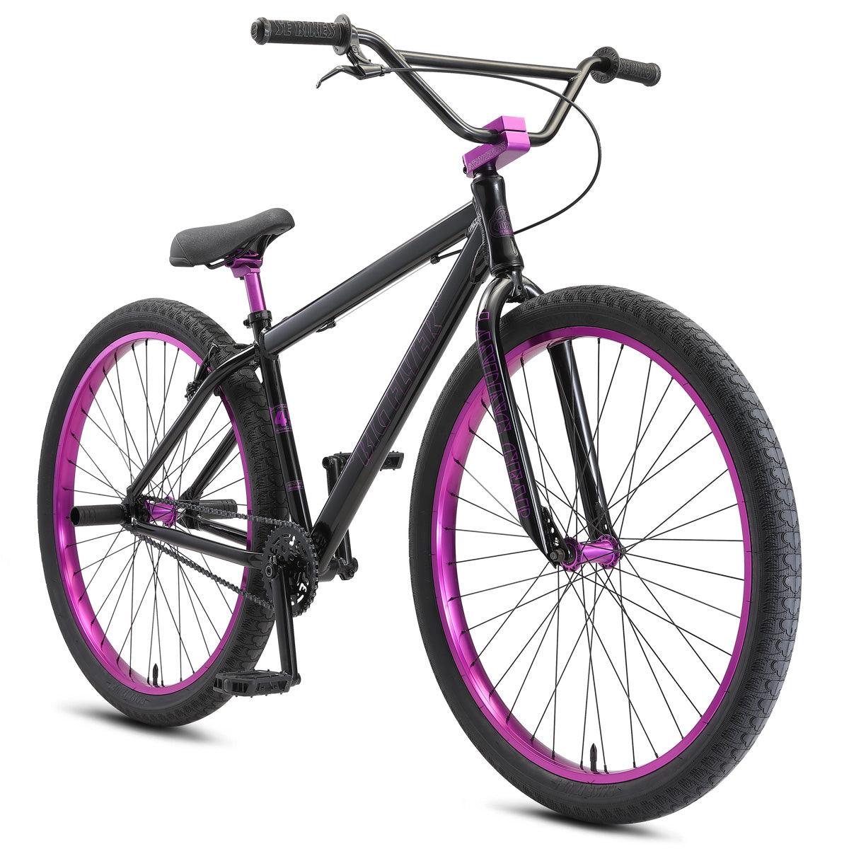 SE Big Flyer 29-inch BMX Freestyle Bike-Stealth Mode/Purple Ano