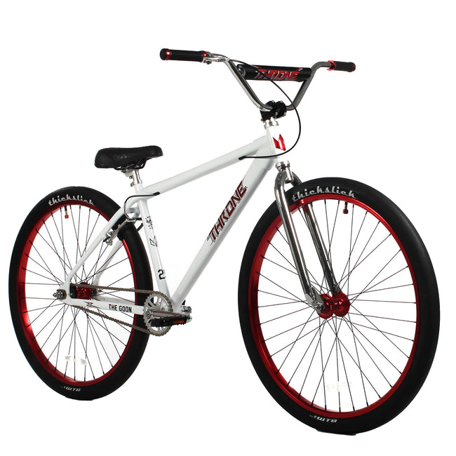 Throne Cycles The Goon 29&quot; BMX Freestyle Bike-White Crimson - 5