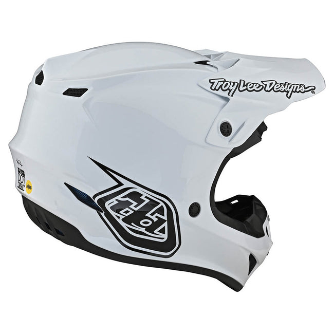 Troy Lee Designs SE4 Polyacrylite MIPS Mono BMX Race Helmet-White - 5