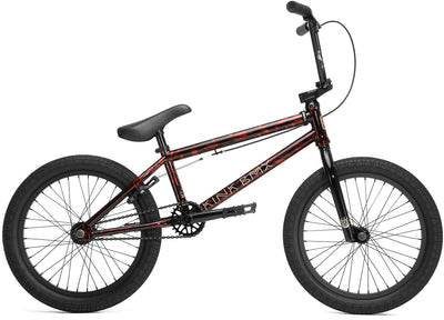 Kink 2018 Kicker 18 BMX Freestyle Bike Gloss Blood Orange Splash at J R Bicycles J R Bicycles Inc