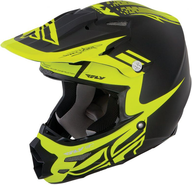 Fly Racing F2 Carbon Dubstep Helmet, X-Small, Matte Black/Hi-Vis - 1