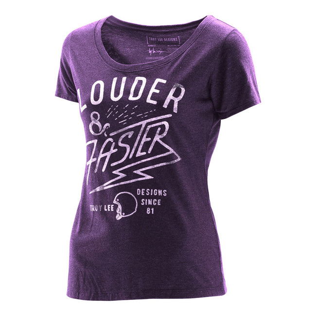 Troy Lee Women&#39;s Louder Scoop Neck T-Shirt-Purple - 1