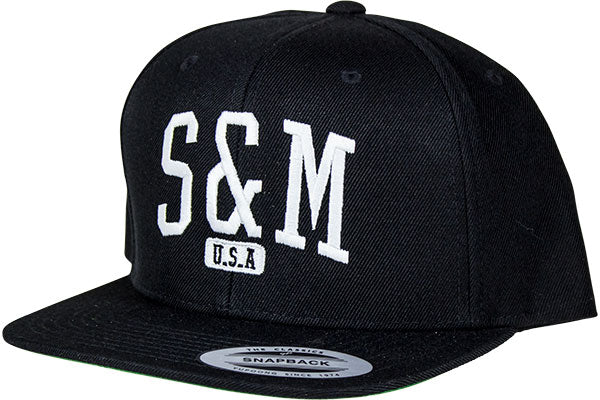 S&amp;M Crew Classic Snapback Hat-Black - 1